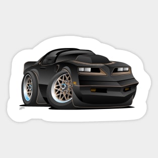 Seventies Classic Muscle Car Cartoon Sticker